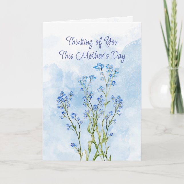 Tarjeta Día de la Madre Azul de Larga Distancia No me Olvi (Anverso)