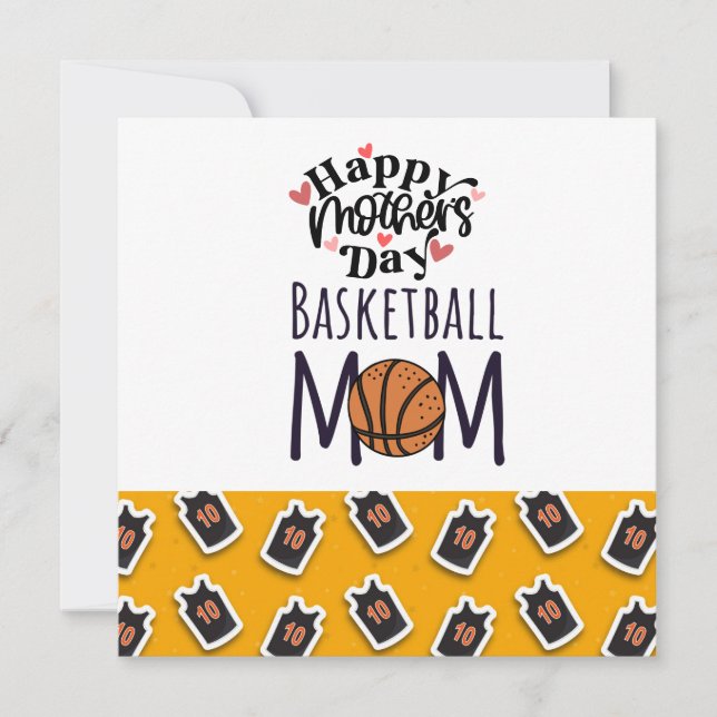 Tarjeta Día de la Madre Baloncesto para mamá   (Anverso)