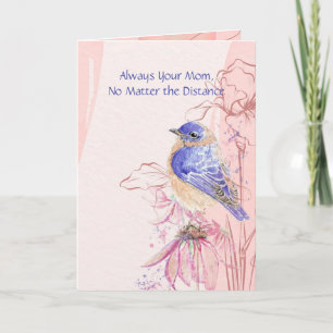 Tarjeta Día de la Madre Bluebird de Jardín de Pájaros a Di