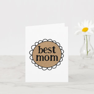 Tarjeta Día de la Madre Borde Escalonado MEJOR MAMÁ Person