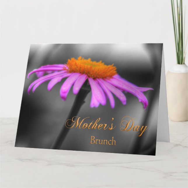 Tarjeta Día de la Madre Brunch Morado y Naranja Coneflower (Anverso)