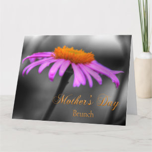 Tarjeta Día de la Madre Brunch Morado y Naranja Coneflower
