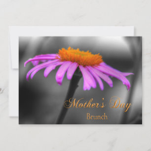 Tarjeta Día de la Madre Brunch Morado y Naranja Coneflower