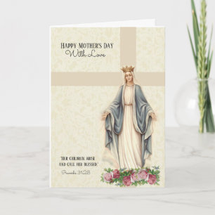 Tarjeta Día de la Madre Católica Virgen Religiosa María
