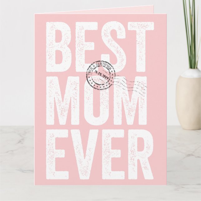Tarjeta Día de la Madre Certificado y Estampado como el me (Anverso)