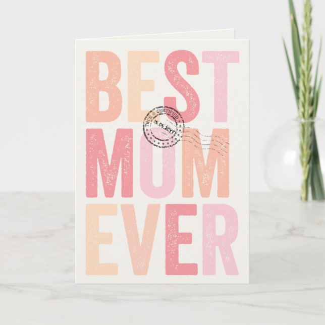 Tarjeta Día de la Madre Certificado y Estampado como el me (Anverso)