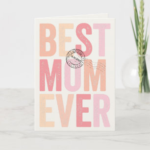 Tarjeta Día de la Madre Certificado y Estampado como el me