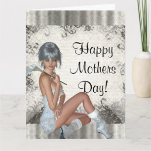 Tarjeta Día de la Madre chica moderno