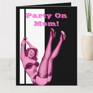 Tarjeta Día de la Madre chica pinup de época