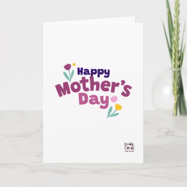 Tarjeta Día de la Madre - Colorido Simple (Anverso)