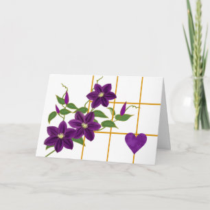 Tarjeta Día de la Madre con Clematis Vine y Trellis