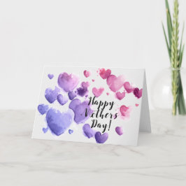 Tarjeta Día de la Madre - Corazones acuáticas contemporáne
