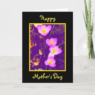 Tarjeta Día de la Madre Crocus Púrpura