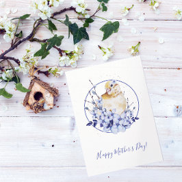 Tarjeta Día de la madre de aves acuarelas