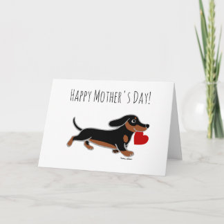 Tarjeta Día de la Madre de Black and Tan Dachshund
