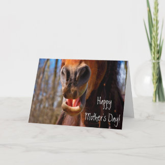 Tarjeta Día de la Madre de Caballo Sonriente Personalizada