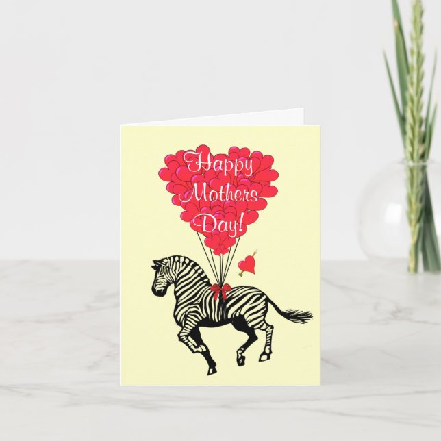 Tarjeta Día de la Madre de cebra romántico (Anverso)