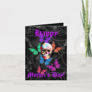 Tarjeta Día de la Madre de cráneo gótico bonito