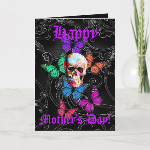 Tarjeta Día de la Madre de cráneo gótico bonito