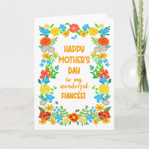Tarjeta Día de la Madre de Fianza con Borde Floral de Boni