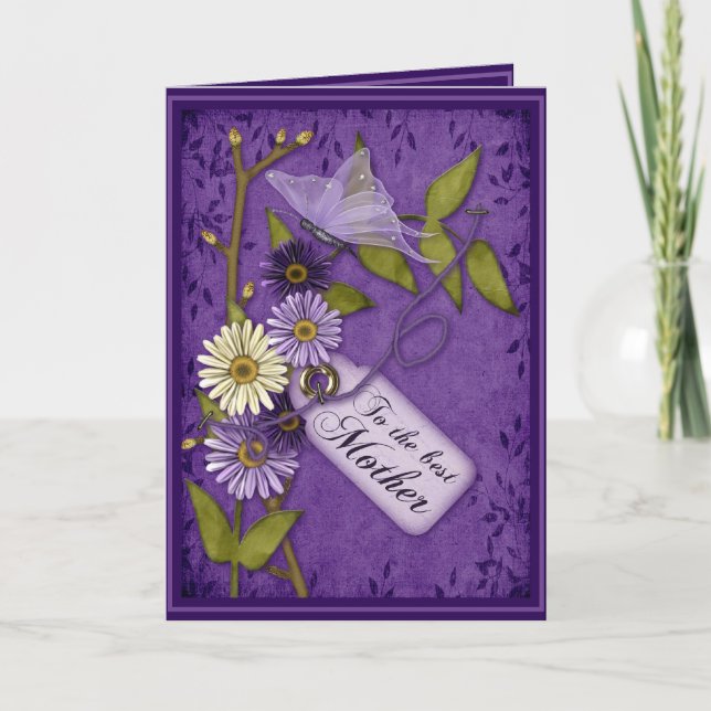 Tarjeta Día de la Madre de Flores de Desecho (Anverso)