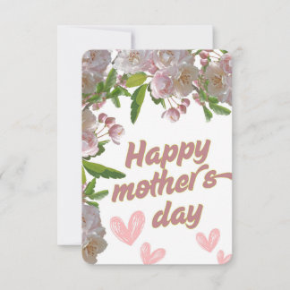 Tarjeta Día de la Madre de flores rosadas