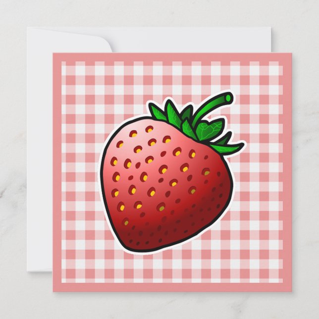 Tarjeta Día de la Madre de fresa roja (Anverso)