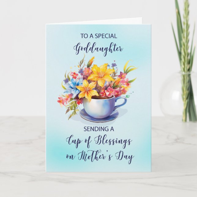 Tarjeta Día de la Madre de la Copa de Benditas Flores (Anverso)