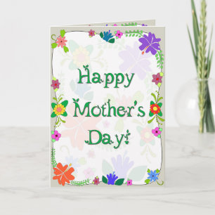 Tarjeta Día de la madre de la energía de las flores