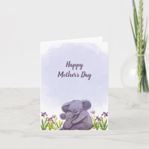 Tarjeta Día de la madre de la familia de koala lindo