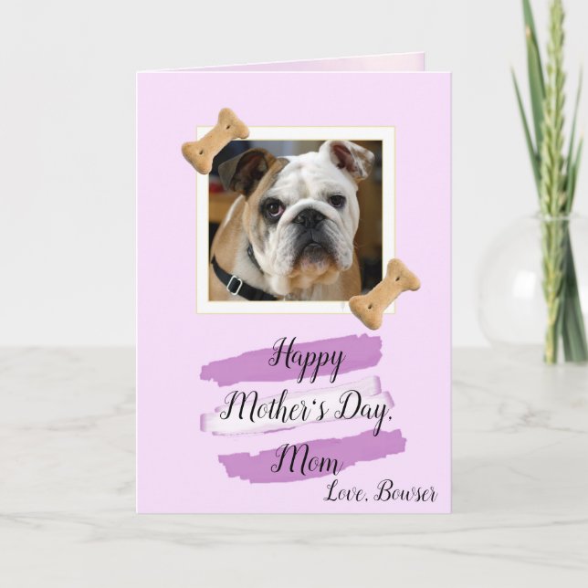 Tarjeta Día de la Madre de la foto de la mamá del perro (Anverso)