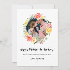 Tarjeta Día de la Madre de la foto floral de baby bump