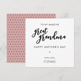 Tarjeta Día de la Madre de la Gran Abuela minimalista y mo