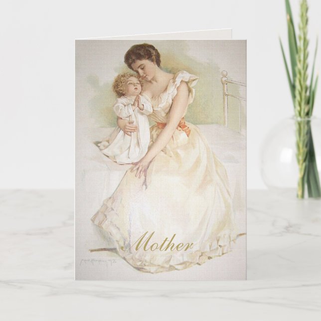 Tarjeta Día de la Madre de la mamá y del niño del (Anverso)