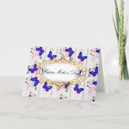 Tarjeta Día de la madre de la mariposa azul