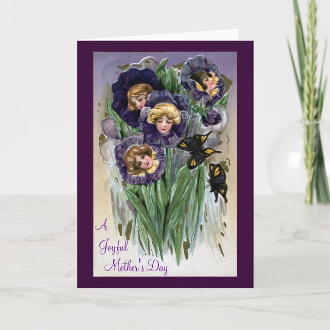 Tarjeta Día de la Madre de las Damas de Pansy (Anverso)