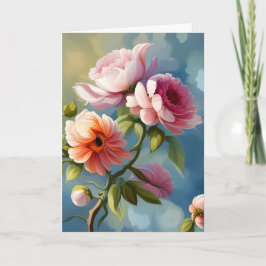 Tarjeta Día de la madre de las flores rosas