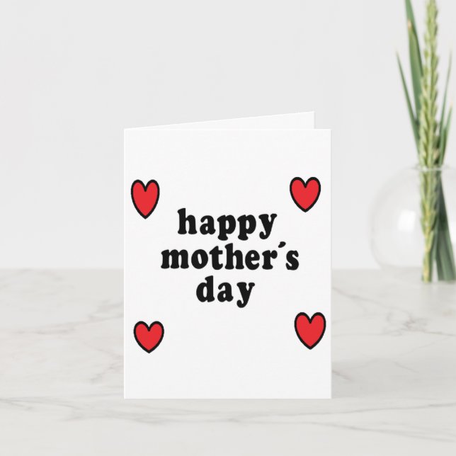 Tarjeta Día de la madre de los corazones rojos (Anverso)
