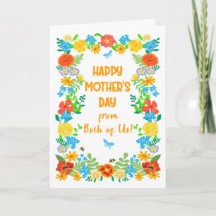 Tarjeta Día de la Madre de los dos con la frontera floral