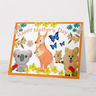 Tarjeta Día de la Madre de los Marsupiales,