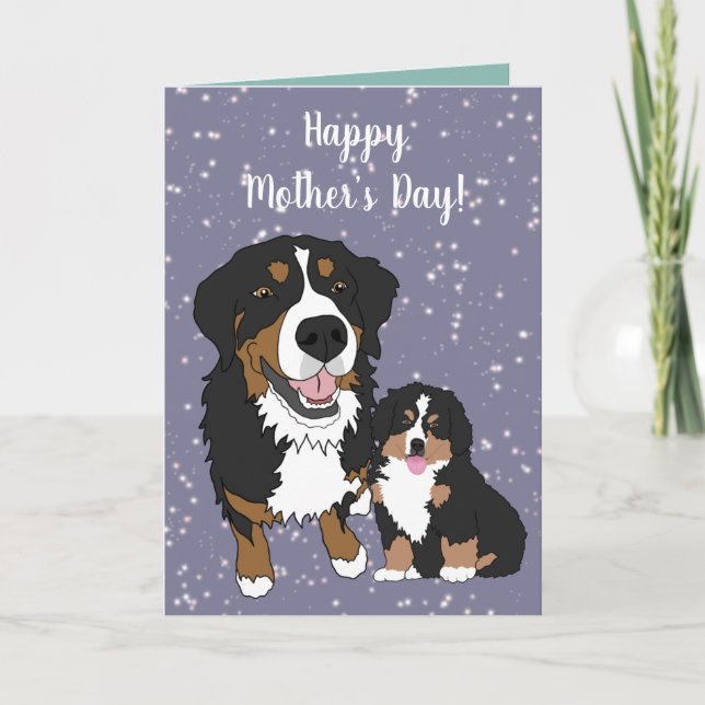 Tarjeta Día de la Madre de Perro de Montaña de Bernese (Anverso)
