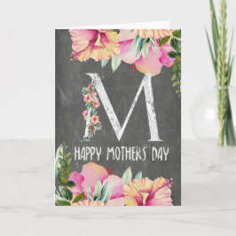 Tarjeta Día de la Madre de pizarra floral