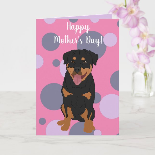 Tarjeta Día de la Madre de Rottweiler (Orquídea)