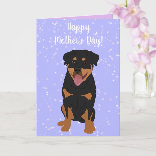 Tarjeta Día de la Madre de Rottweiler (Orquídea)