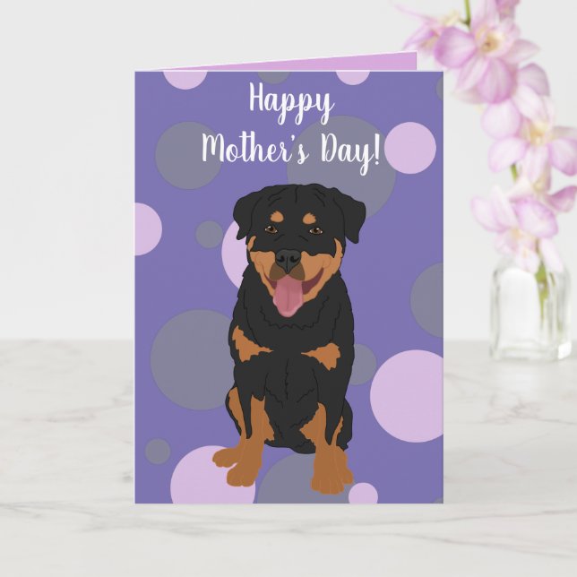Tarjeta Día de la Madre de Rottweiler (Orquídea)
