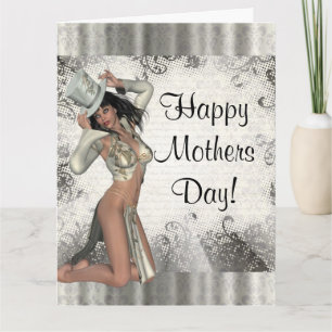 Tarjeta Día de la Madre de showgirl moderno