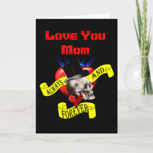 Tarjeta Día de la Madre de tatuajes góticos románticos