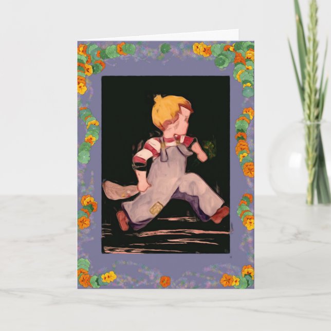 Tarjeta Día de la madre de un hijo pequeño (Anverso)