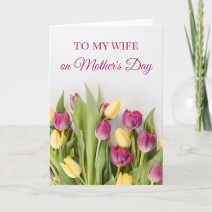 Tarjeta Día de la Madre de una Esposa Floral Sentimental