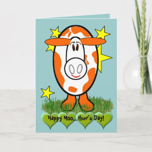 Tarjeta Día de la Madre de vaca dulce...¡Es el día!